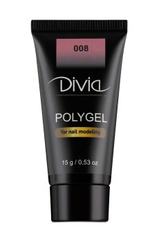 Уценка! Полигель для наращивания ногтей Divia Polygel 008, 15 г