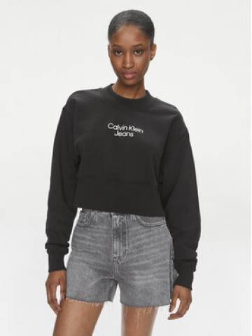 Calvin Klein Jeans Світшот Stacked Institutional J20J221466 Чорний Regular Fit Calvin Klein Jeans Світшот Stacked Institutional J20J221466 Чорний Regular Fit
