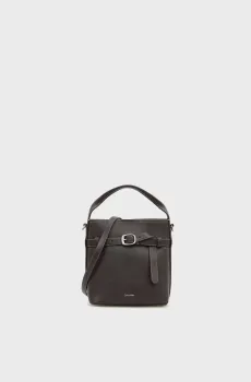 Женская темно-коричневая сумка BUCKLE MINI BUCKET Коричневый ONESIZE Calvin Klein LV04F3550G
