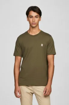 Мужская зеленая футболка MONOGRAM IMD TEE Зеленый S Tommy Hilfiger MW0MW33987