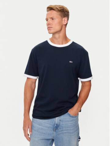 Tommy Jeans Футболка Flag Ringer DM0DM19730 Cиній Slim Fit Tommy Jeans Футболка Flag Ringer DM0DM19730 Cиній Slim Fit