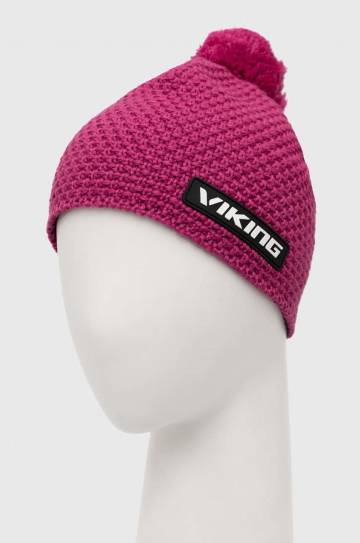Шапка Viking цвет розовый шерсть Шапка Viking цвет розовый шерсть