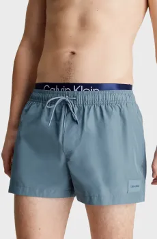 Мужские синие плавательные шорты SHORT DOUBLE WAISTBAND Синий M Calvin Klein KM0KM00947