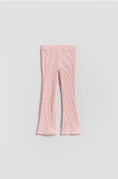 Reserved - Ребристі розкльошені штани - пастельний рожевий - 875FF-03X