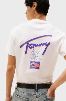 Мужская белая футболка GRAPHIC TEE Белый L Tommy Jeans DM0DM20768
