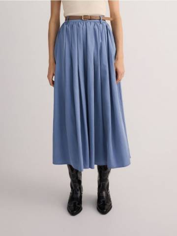 Reserved - Спідниця з поясом - steel blue - 107BS-95X Reserved - Спідниця з поясом - steel blue - 107BS-95X