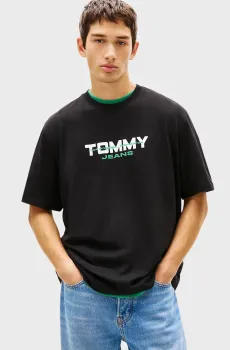 Мужская черная футболка 90S TJ BLOCK Черный L Tommy Jeans DM0DM22550