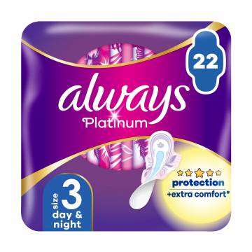 Гигиенические прокладки Always Platinum Day & Night, размер 3, 22 шт Гигиенические прокладки Always Platinum Day & Night, размер 3, 22 шт