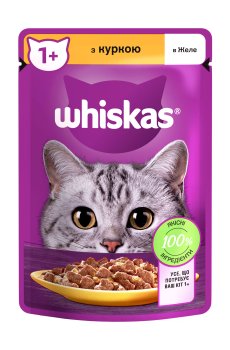 Влажный корм для взрослых кошек Whiskas с курицей в желе, 85 г