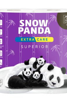 Туалетная бумага Сніжна Панда Extra Care Superior белая, 4-слойная, 4 рулона