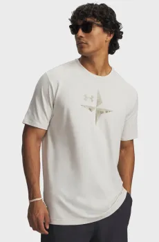 Мужская белая футболка UA EXPLOR Graphic SS Белый XL Under Armour 6012783-110