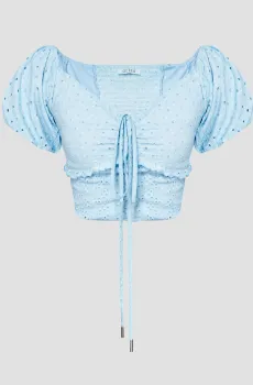 Женский голубой топ Голубой M Guess W3GP16.KALQ0;F7XT