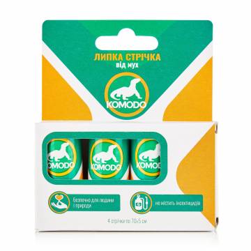 Липкая лента от мух Komodo, 4 шт Липкая лента от мух Komodo, 4 шт