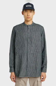 Мужская рубашка в полоску Stand Collar Rollup Разноцветный XXL G-Star RAW D26182,D915