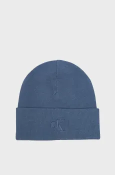 Мужская темно-синяя шапка FINE Синий ONESIZE Calvin Klein LV04D8020G