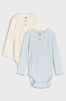 Боді з трикотажу в рубчик - кремовий