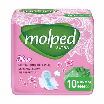 Прокладки для критических дней Molped Ultra Normal, 10 шт Прокладки для критических дней Molped Ultra Normal, 10 шт