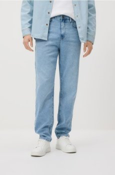 Reserved - Джинси carrot із вареним ефектом - синій - YV106-05J