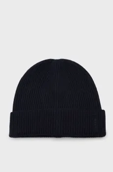 Мужская темно-синяя шерстяная шапка FINE KNITTED WOOL BEANIE Синий ONESIZE Gant 9911034