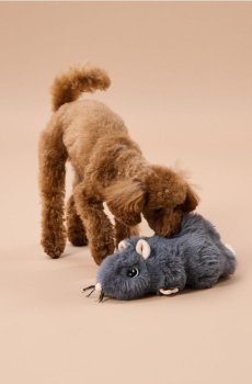 Плюшева іграшка для собаки з шарудкою фольгою та кишенькою для ласощів - сірий