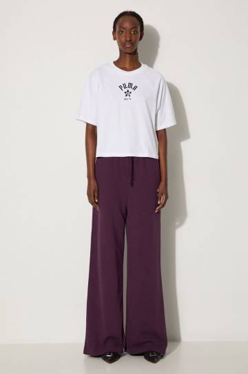 Хлопковая футболка Puma Classics Play Paris Relaxed Tee женская цвет белый 626808 Хлопковая футболка Puma Classics Play Paris Relaxed Tee женская цвет белый 626808