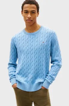 Мужской голубой джемпер CLASSIC Голубой S Tommy Hilfiger MW0MW33132
