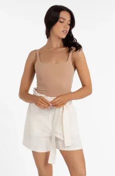 Женские белые льняные шорты Белый L MARC&ANDRE BR24-01-LS