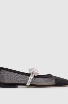 Черные балетки Lotus Flower