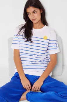 Женская белая футболка в полоску GWENN Белый S Etam 6544770