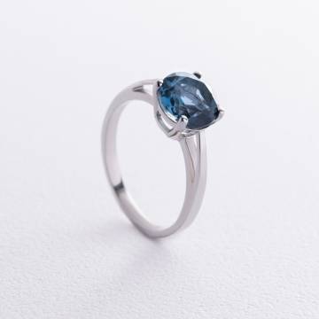 Серебряное кольцо с топазом "Лондон Голубой" GS-01-003-33 Серебряное кольцо с топазом "Лондон Голубой" GS-01-003-33