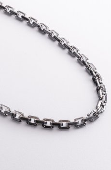 Мужская серебряная цепочка (керамика, фианиты) 1728