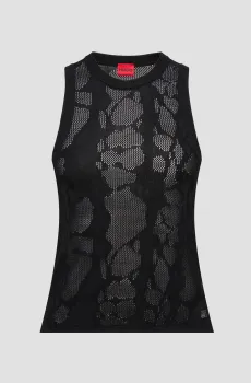 Женский черный топ Черный S HUGO 9784