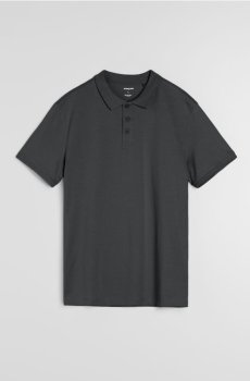 Бавовняна сорочка поло - темно-сірий
