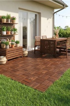 Композитна терасна плитка з виглядом дерева 4 pack - кавовий