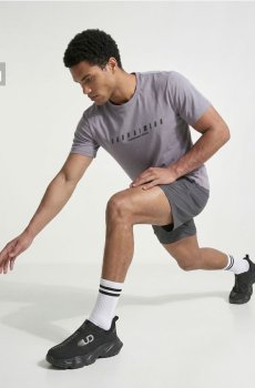 Бавовняна футболка slim fit з коротким рукавом SNSY PERFORMANCE - сірий