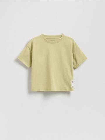 Reserved - Футболка з нашивкою - жовто-зелений - 117FO-71X Reserved - Футболка з нашивкою - жовто-зелений - 117FO-71X