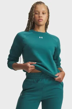 Женский зеленый свитшот UA Rival Fleece Crew Зеленый XS Under Armour 1379508-338