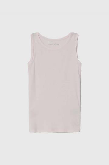 Детская футболка United Colors of Benetton 2-pack цвет розовый однотонный Детская футболка United Colors of Benetton 2-pack цвет розовый однотонный