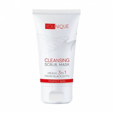 Средство 3 в 1 для лица Jerelia YoUnique Cleansing Scrub, Mask Means 3 in 1 Идеальная кожа, от черных точек, 150 мл Средство 3 в 1 для лица Jerelia YoUnique Cleansing Scrub, Mask Means 3 in 1 Идеальная кожа, от черных точек, 150 мл