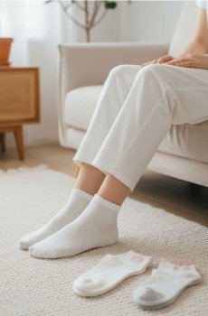 Набір коротких шкарпеток з квітковим мотивом, 3 шт. - різнобарвний