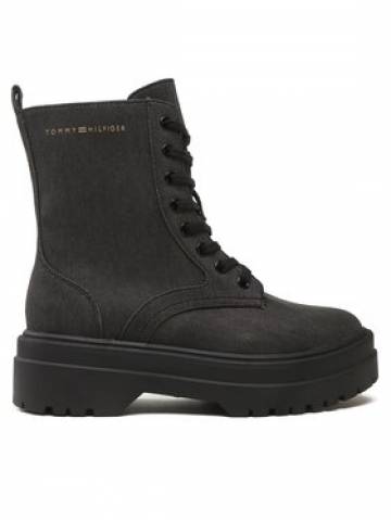 Tommy Hilfiger Черевики туристичні Feminine Essential Canvas FW0FW07357 Чорний Tommy Hilfiger Черевики туристичні Feminine Essential Canvas FW0FW07357 Чорний