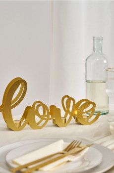 Декоративний свічник Love - золотий