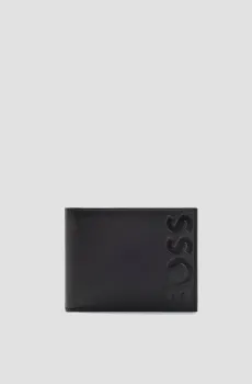 Мужской черный кожаный кошелек Черный ONESIZE BOSS 50470784;001