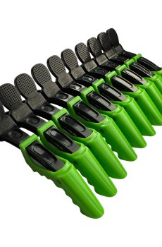 Зажим для волос Zauber-manicure Крокодил, пластиковый, черный с зеленым, 10 шт (06-089A-10)