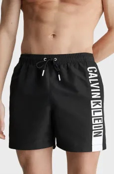 Мужские черные плавательные шорты MEDIUM DRAWSTRING-GRAPHIC Черный S Calvin Klein KM0KM00991