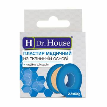 Пластырь медицинский Dr. House на тканевой основе, в картонной коробке, 2.5*500 см