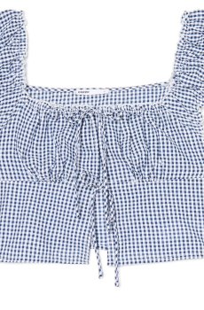 Cropp - Кроп топ із зав’язкою - темно-синій