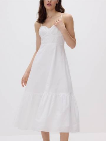 Reserved - Бавовняна сукня без рукавів - білий - 515FB-00X