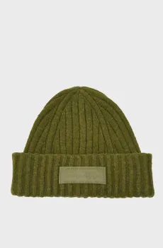 Женская зеленая шерстяная шапка TOMMY TWIST BEANIE Зеленый ONESIZE Tommy Hilfiger AW0AW15325
