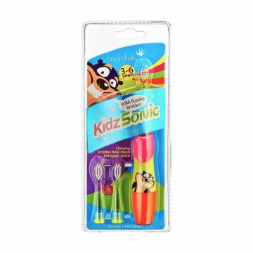 Детская электрическая зубная щетка Brush-Baby KidzSonic Flashing Disko Lights 3-6 лет, розовая, 1 шт Детская электрическая зубная щетка Brush-Baby KidzSonic Flashing Disko Lights 3-6 лет, розовая, 1 шт